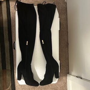 Black Thigh High Boots, Size 7.5